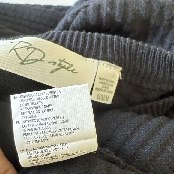 RD Style Women's Black Rib Knit Sweater Dress Capsule Staple Office Holiday - Picture 9 of 9